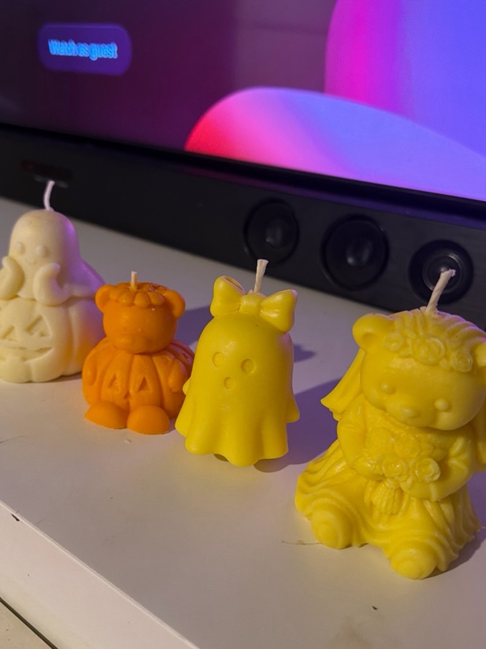 Pet-Safe Decorative Small Toy Candles in Yellow & Orange